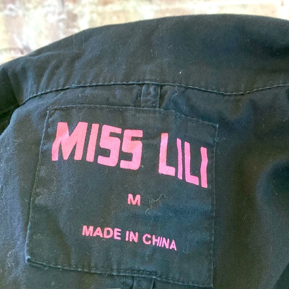 Miss LiLi Trench Coat Midi Black Sz Medium - Picture 12 of 14